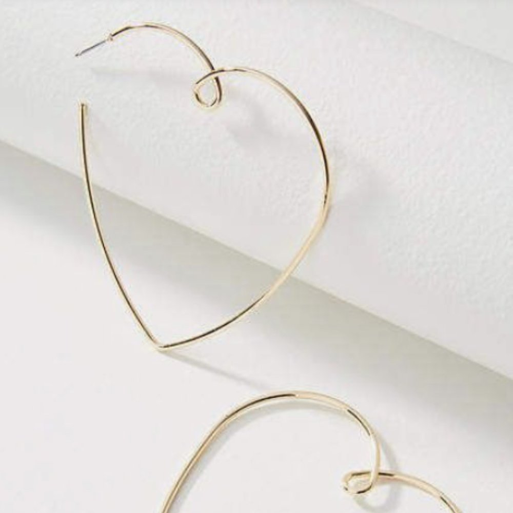 ISO Anthropologie Loving Heart Hoop Earrings